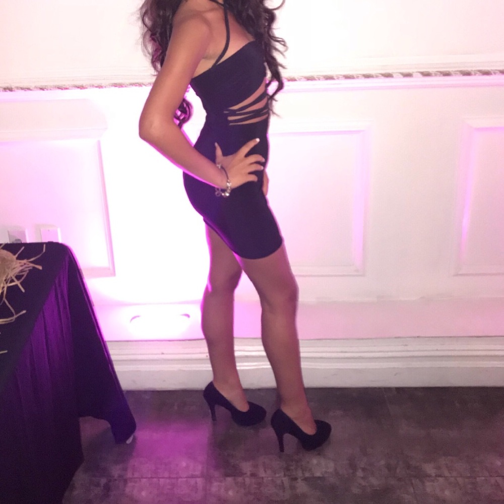 Black mini dress
